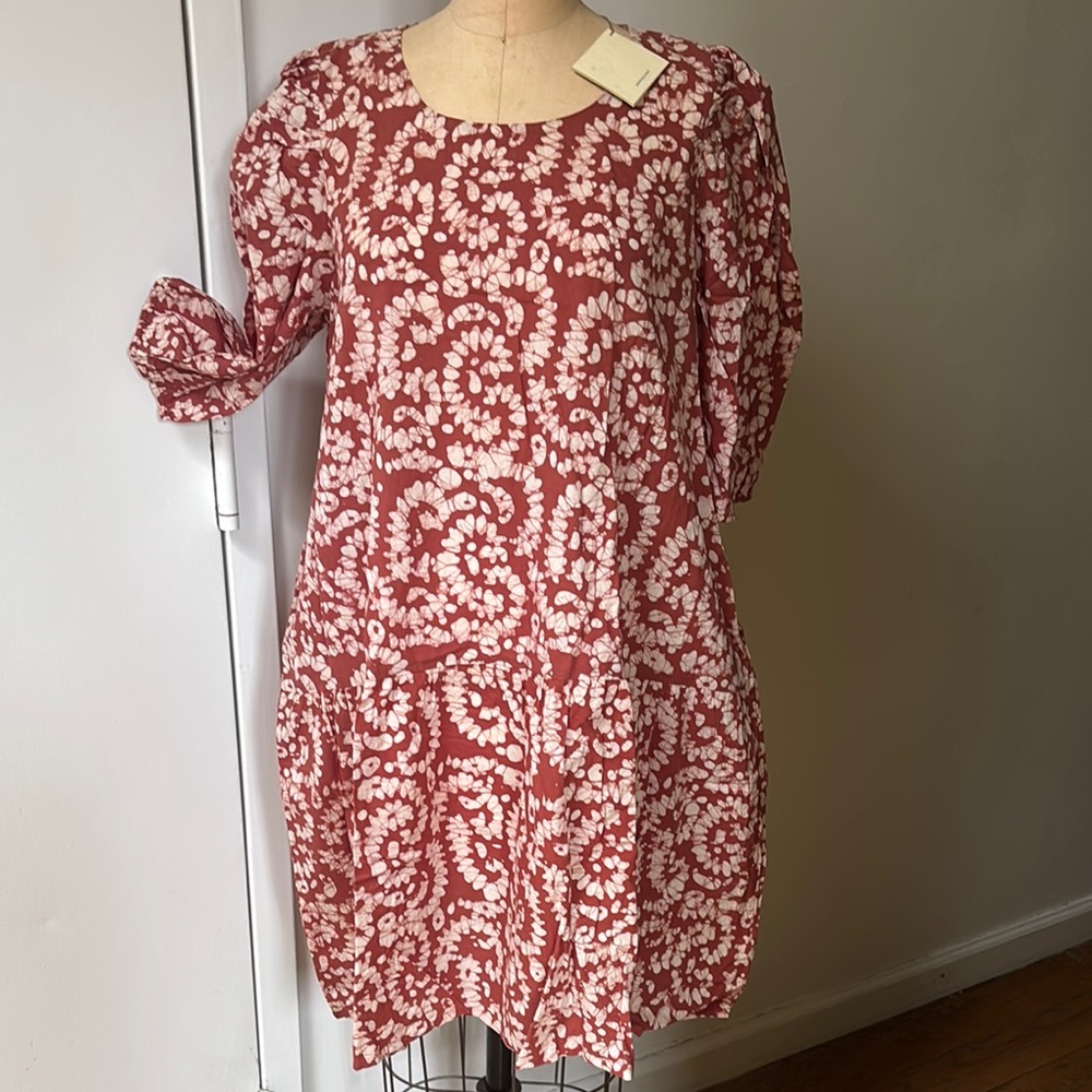 Matta, Floral Rust/white midi dress. XL